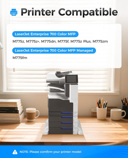 651A Toner Cartridge Set 4-Pack with Chip Replacement for HP 651A CE340A CE341A CE342A CE343A Compatible with HP Laserjet Enterprise 700 Color MFP M775dn M775f M775z M775zm M775z+ M775fm Printer Ink