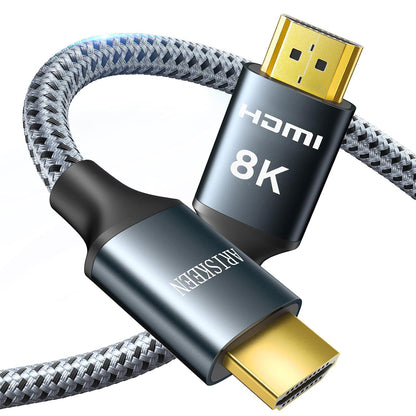 ARISKEEN 8K HDMI Cable 3 FT, 48Gbps High Speed HDMI 2.1 Cable, 8K 60Hz, 4K 120Hz 144Hz Braided HDMI Cord - 3 Feet