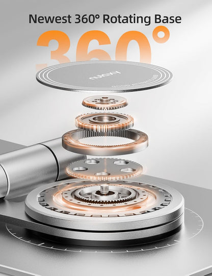 Nulaxy Rotatable Cell Phone Stand, Fully Adjustable Foldable Desktop Phone Holder Cradle Dock, Thick Case Friendly, Compatible with All Phones, Nintendo Switch, Silver