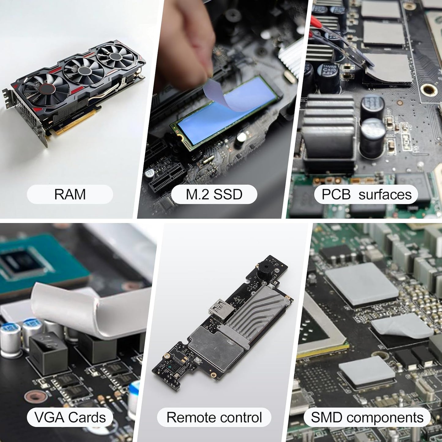 Aairhut 20 Pieces 120 x 20 x 1 mm Thermal Pads, 9 W/m.K Conductive Silicone Pad for M.2 SSD GPU Heatsink LED PS4 PS5 & More - Gray