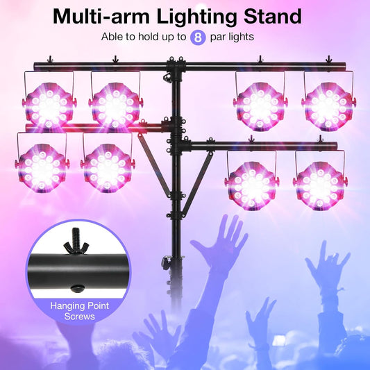 DJ Light Stand, Tripod Lighting Stand with 73""-138"" Adjustable Height, Portable T-bar Light Stand Stage Light Stand for Bar, Party & Banquet, TL35700