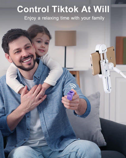 TikTok Scrolling Ring Remote Control, Camera Shutter Remote, Wireless Bluetooth Scrolling Ring for iPhone, iPad, iOS, Android - Purple