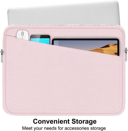 Laptop Sleeve, 15.6 inch Laptop Case, Durable Computer Carrying Bag Protective Case Briefcase Handbag with Front Pocket, Slim Laptop Case Cover for 15.6 Inch HP, Dell, Lenovo, Asus, Notebook, Pink