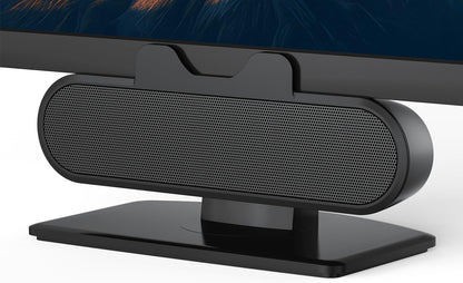 INGA Computer Speakers for Desktop PC, USB Monitor Speaker Bar with Clip-On, Wired Desk Speakers with HD Stereo Loud Sound, Laptop Speaker Mini Sound Bar, Easily Clamps to Monitor