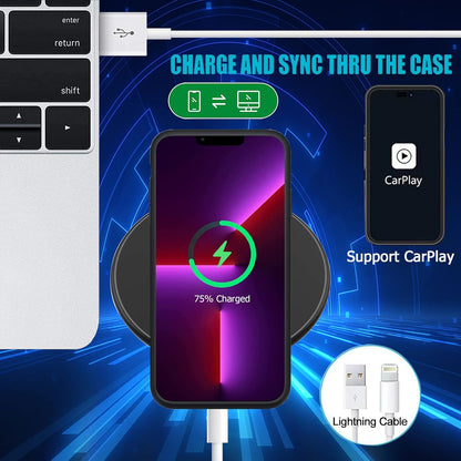 Battery Case for iPhone 13 Pro Max, Upgraded 10800mAh Rechargeable Portable Extended Battery Pack Supported Qi Wireless Charging Case Compatible with iPhone 13 Pro Max (6.7 inch) Charger Case (Black)