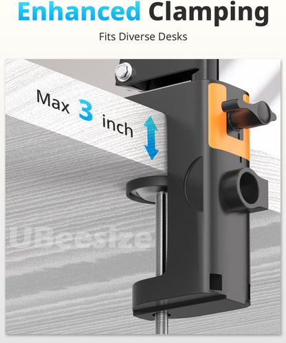 UBeesize Overhead Phone Mount Flexible Webcam Arm with Phone Holder and Ball Head Overhead Tripod for Phone Drawing Live Streaming Cooking Flat Photography