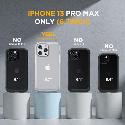 Miracase Glass Case for iPhone 13 Pro Max 6.7 inch, Upgrade Full-Body Clear Phone Bumper Case Cover with Built-in 9H Tempered Glass Screen Protector, Matte Clear