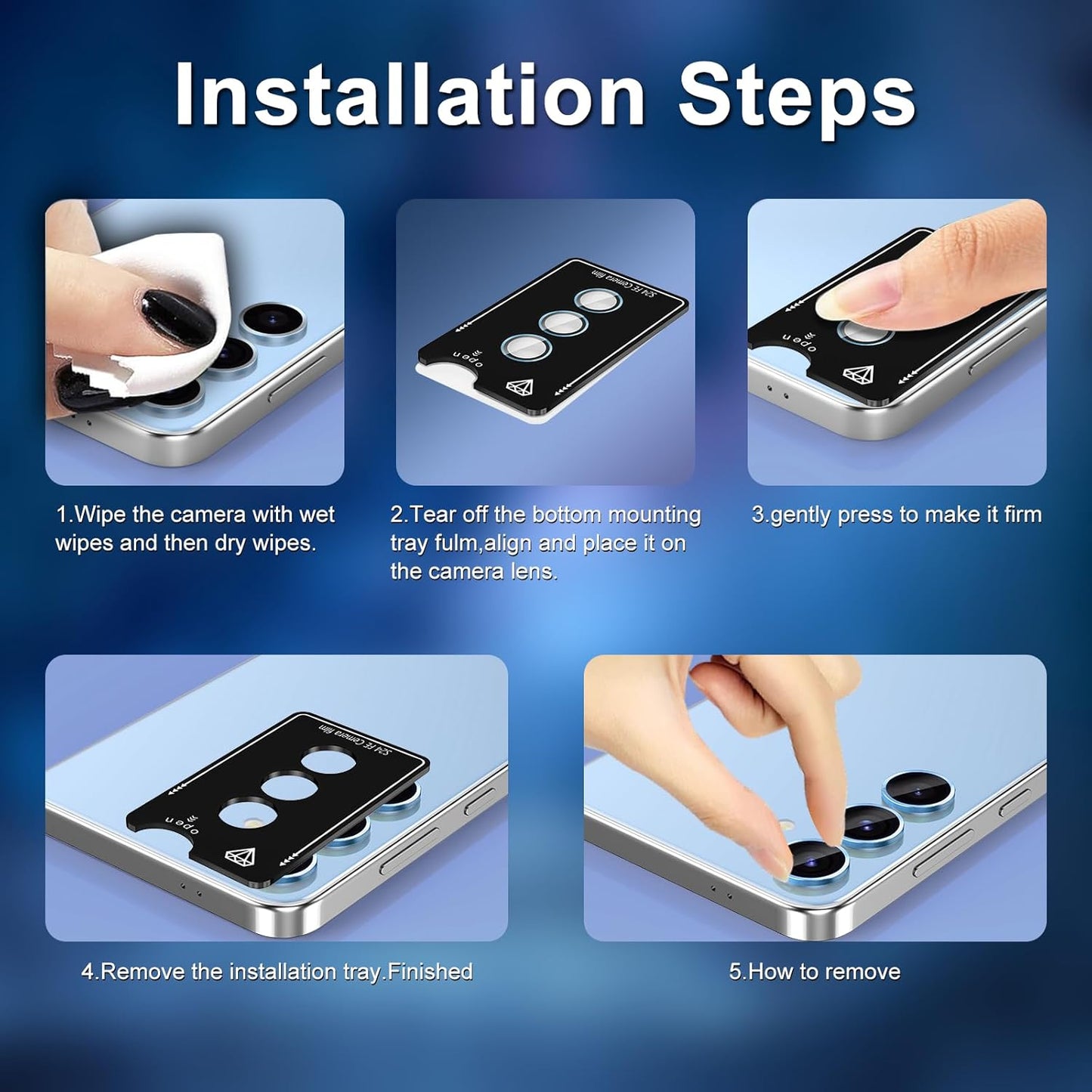 for Samsung Galaxy S24 FE Camera Lens Protector, Individual Metal Ring Tempered Glass Lens Cover, [Strong Adsorption] Scratch Resistant Ultra-Thin HD Clear Lens Cover, 1 Set-Purple