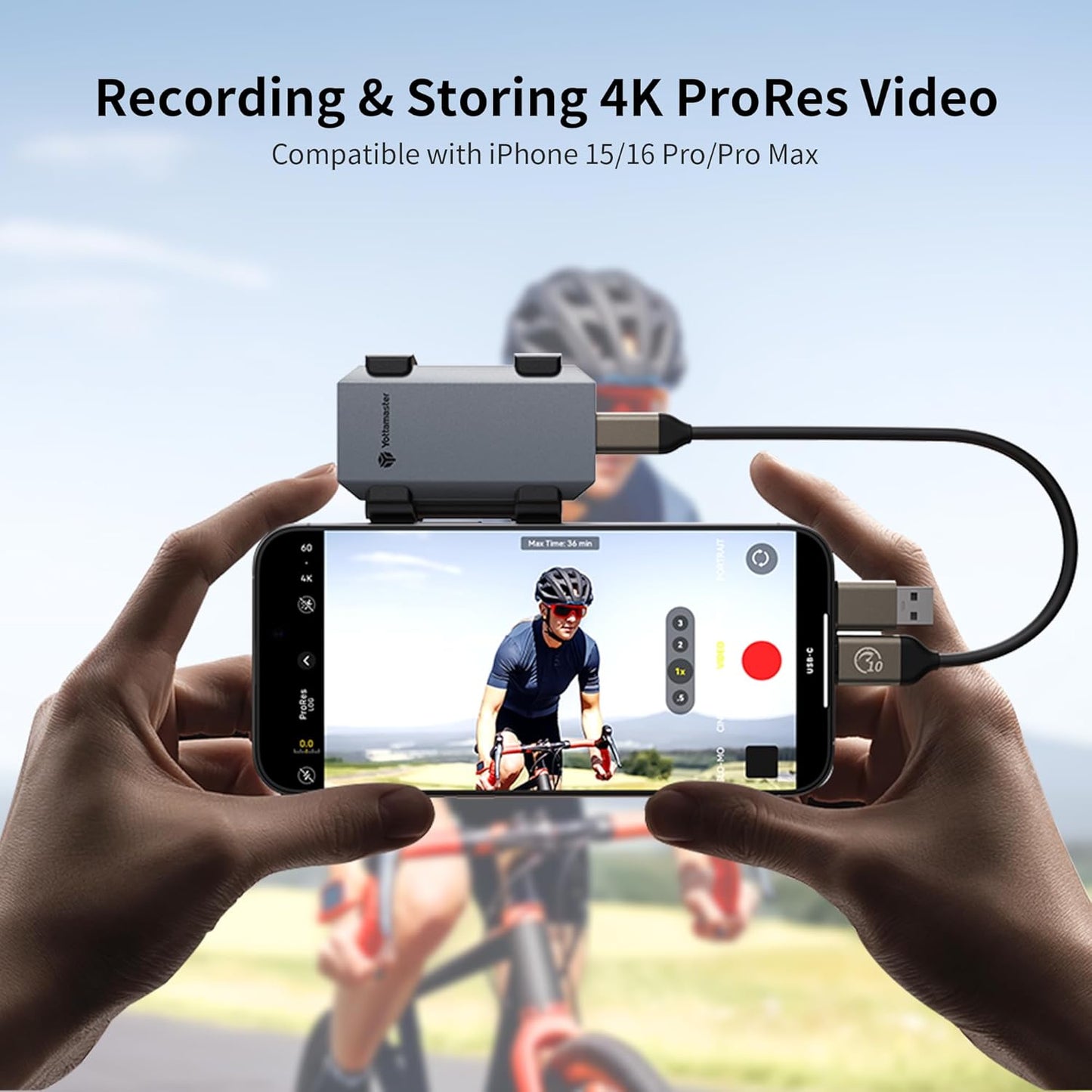 Yottamaster 1TB External SSD, Up to 460MB/s 2 in 1 USB C Cable & Lanyard Portable Solid State Drives, Supports 4K ProRes HDR Compatible with iPhone 16 Pro Max, Smartphone, Tablet, Laptop