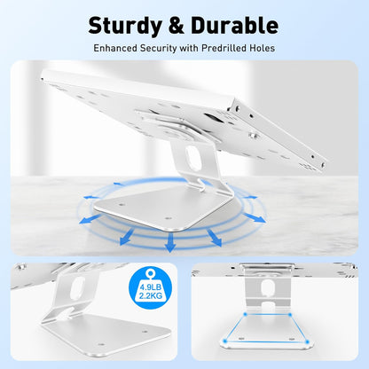 AboveTEK Anti-Theft Tablet Stand – iPad Locking & Security Stand, Countertop & Wall Mount POS Stand, 360° Swivel Kiosk Stand for iPad/iPad Air/iPad Pro – Ideal for Retail Business (White)