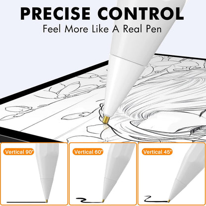 NIUTRENDZ 4 Pack Replacement Tips for Apple Pencil 2nd Generation and 1st Generation Fine Point Metal Tip, Wear-Resistant & Precise Control (1.95mm, White)