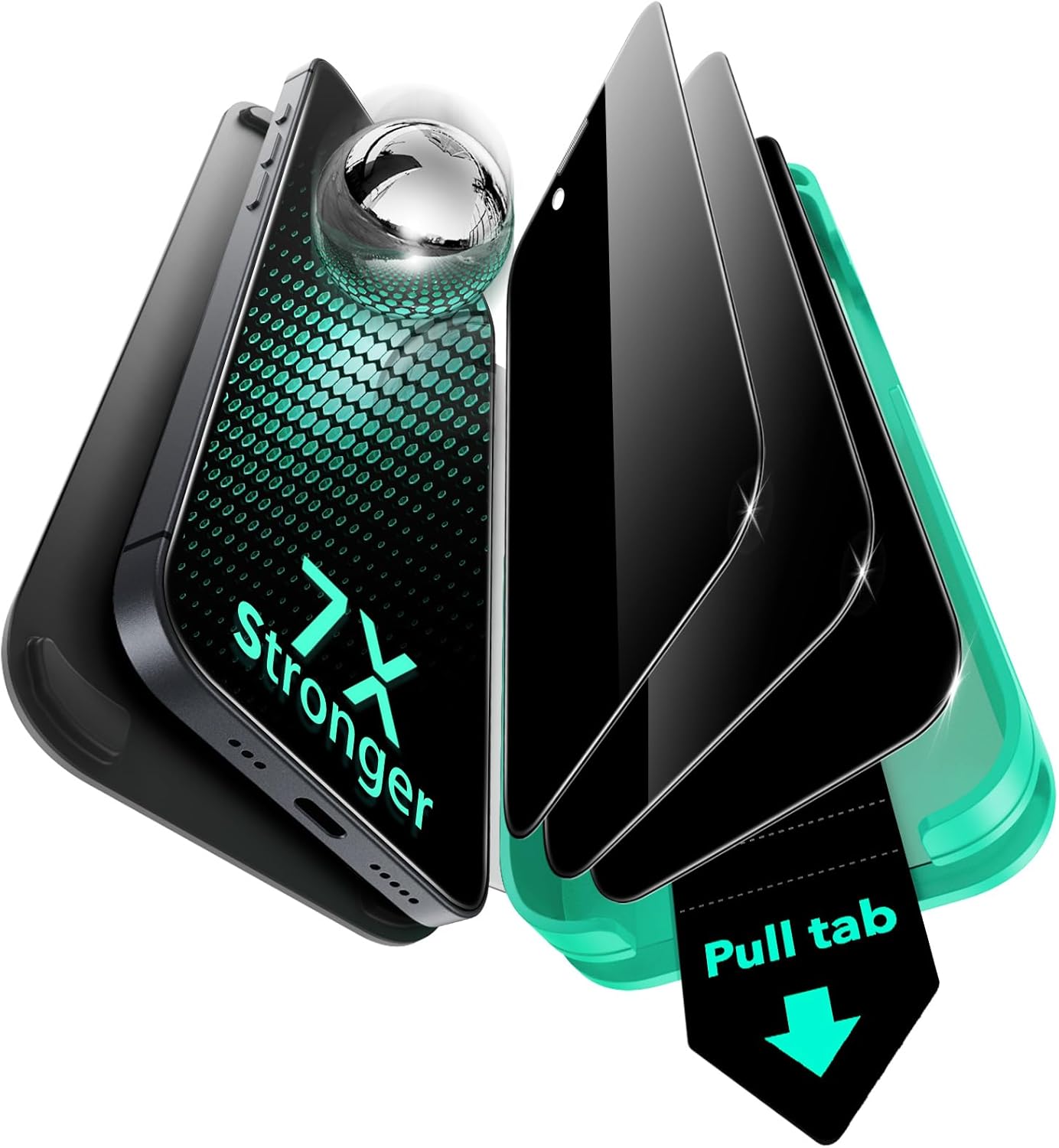 ESR 3 Pack 9H+ Glass for iPhone 13 Pro Max/iPhone 14 Plus Privacy Screen Protector, [Military Grade Shatterproof & Longest Durable] Armorite Anti-spy Tempered Glass with UltraFit Tray