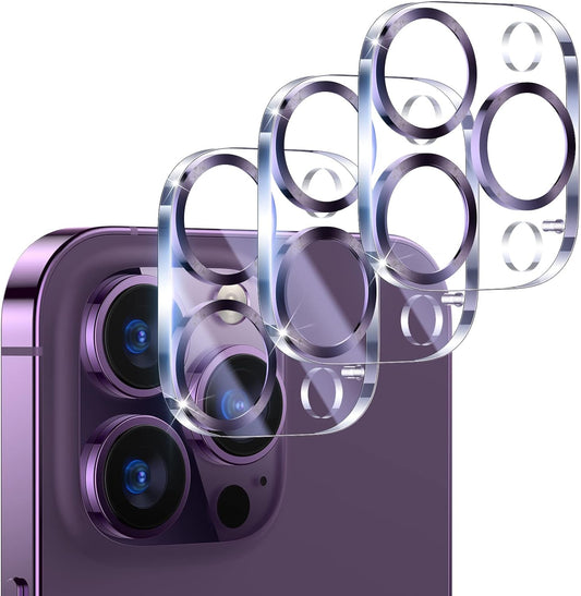 UniqueMe [3 Pack Compatible for iPhone 14 Pro Max/iPhone 14 Pro Camera Lens Protector,[Case Friendly][Scratch-Resistant] - Purple