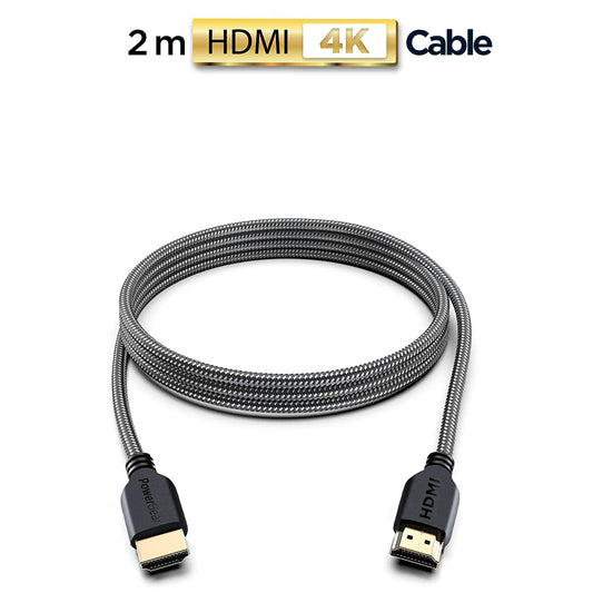 PowerBear 4K HDMI Cable 6 ft | High Speed, Braided Nylon & Gold Connectors, 4K @ 60Hz, Ultra HD, 2K, 1080P, ARC & CL3 Rated | for Laptop, Monitor, PS5, PS4, Xbox One, Fire TV, Apple TV & More