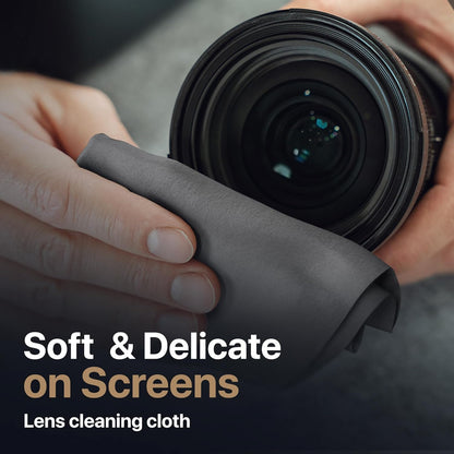 Kuzy Premium Microfiber MacBook Screen Cleaner and Keyboard Protector - Anti-Imprint Laptop Cleaning Cloth for MacBook Pro 16" and MacBook Air 15", Scratch-Free, 13 x 8.5 inches, 1 Pack - Gray