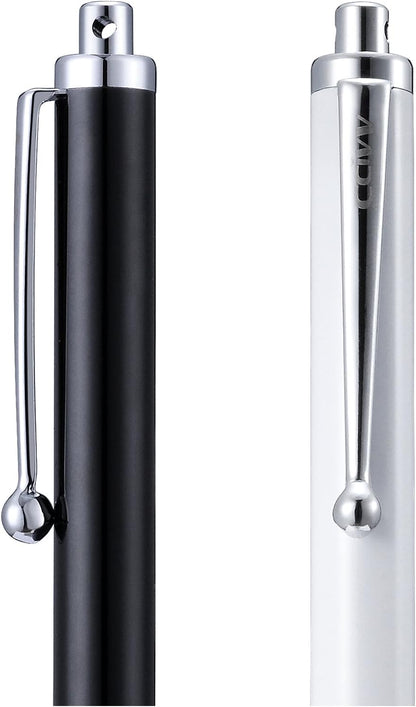 Stylus Pens, CCIVV 4 Pcs 5.6 Inches Mesh Tip Stylus for Touch Screens, iPad, iPhone, Kindle Fire, 4 Extra Replaceable Hybrid Fiber Tips (White, Black, Silver, Blue)