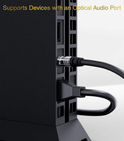 BlueRigger Digital Optical Audio Toslink Cable (75FT, Fiber Optic, Aluminum Shell, 24K Gold-Plated) - Compatible with Home Theatre, Sound Bar, TV, Xbox, Playstation PS4 – Premium Series