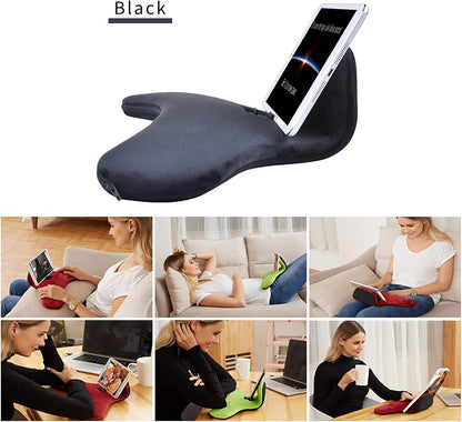 Multi-Angle Tablet Sofa Holder Pad Pillow Stand for iPad Air&iPad, Universal Phone&Tablet Pillow Stands and Holders Used on Bed, Car, Desk, Lap, Sofa, for iPads, Tablets, Smartphone, Magazines(Black)