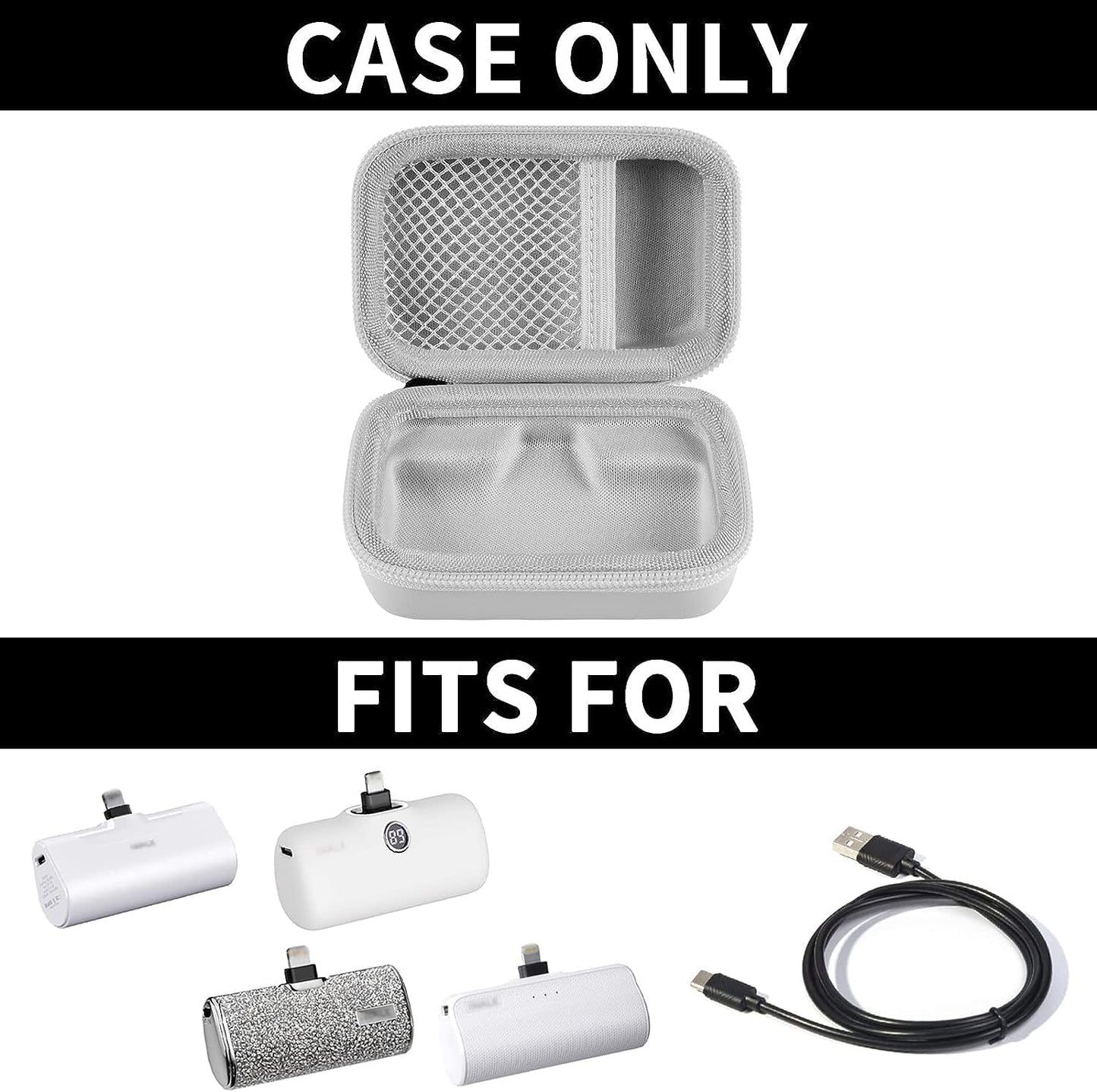 Portable Charger Power Bank Case for Swyop/for Feob/for Charmast/for JEJILL/for LanLuk/for VEGER/for iWALK/for Taegila/for Kuulaa and More Small Charging Battery Pack - Bag Only (White)