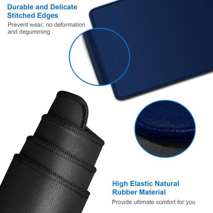 Large Mouse Pad, 31.5x15.7 inch Large Extended Computer Keyboard Mouse Mat, Water Resist Non-Slip Mousepad Rubber Base Long XXL Desk Mouse Pad for Work & Gaming, Office & Home, Dark Blue