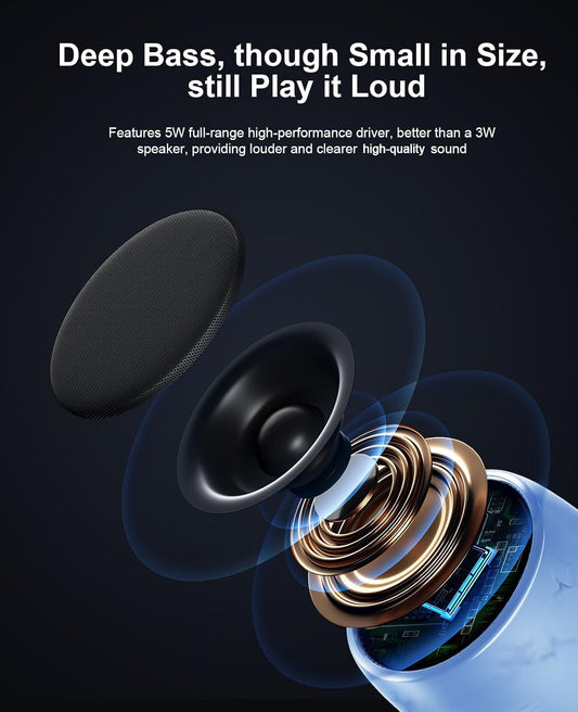 comiso Small Bluetooth Speaker, IPX7 Waterproof Speaker with Robust Bass and Stereo Sound, Wireless Speakers with Hands-Free Call, Portable Speakers for Hiking, Car or Trip, Ideal Gift for Men, Women