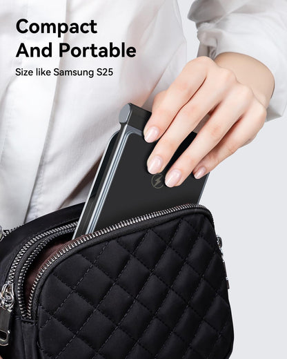 Wireless Charger for Samsung 3 In 1 Wireless Charging Station Foldable Wireless Charger Stand for Samsung S25 Ultra S24 S23 S22 Z Flip Z Fold 6 5 for Galaxy Watch 7/6/5/4 for Galaxy Buds Elegant Black