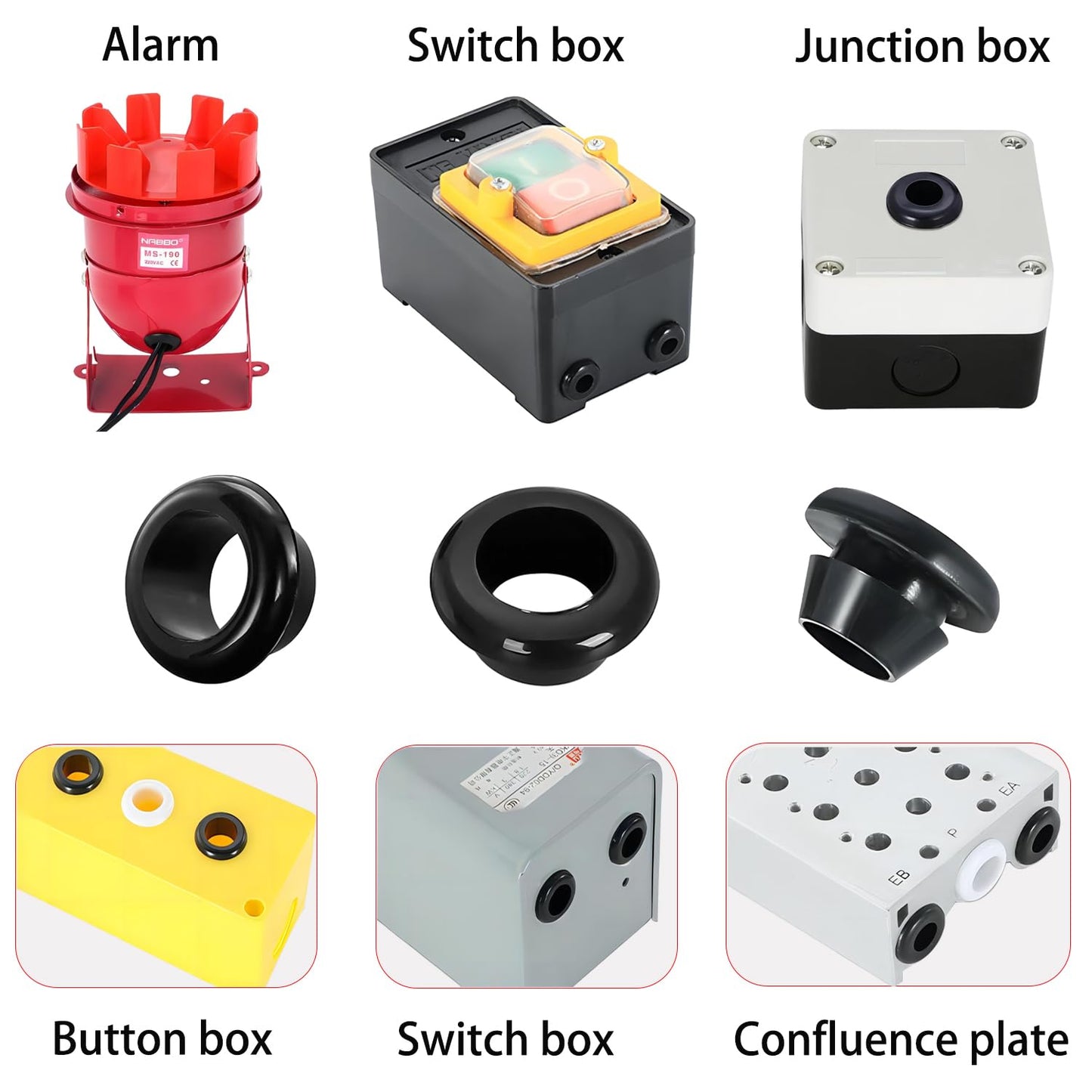 Qrity 20 PCS Rubber Grommets Cable Railing, Car Grommet, Cable Railing Protective Sleeves for Metal Posts, ID 14mm Mount Dia 17mm