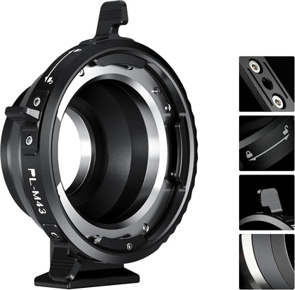 VILTROX PL-M43 Lens Adapter, Lens Converter Ring Camera Lens Mount Adapter Ring Compatible with PL Lens to M43 Series Mount Cameras Panasonic GH5,G1,GH1,GH4/Olympus EP1,EP2,EM1,EM