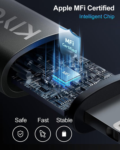 Coiled USB C iPhone Charger 3FT 2Pack, Braided Type C to Lightning Cable for Car [Apple MFi Certified] Fast Charging Cord Compatible with iPhone 14 Pro/Pro Max/Plus 13 12 11 8 7 6s 6 SE XS XR X, iPad