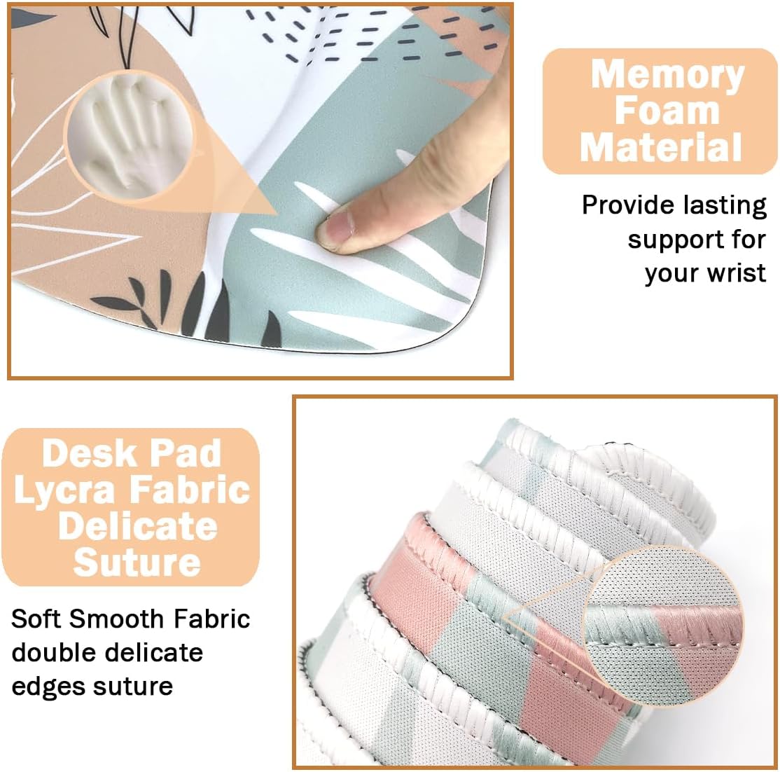 Keyboard Wrist Rest Large Mouse Pad Wrist Support for Computer, 4 in 1 Memory Foam Keyboard Pad Desk Mat Ergonomic Hand Rest Wrist Cushion for Home Office Gaming - Minimalist Plant