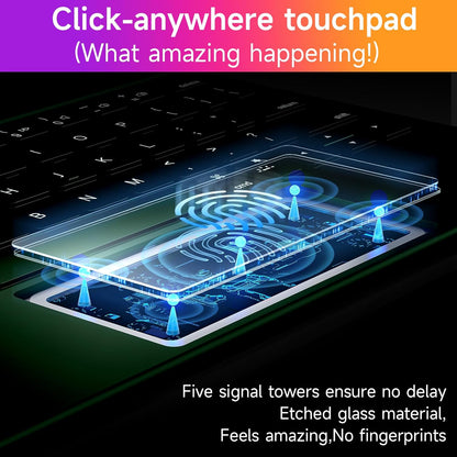 HOU Keyboard Case for iPad Air 11 inch 2025 (M3)/2024 (M2)&iPad Pro 11 Inch(4th/3rd/2nd/1st) Gen 2022,iPad Air 5th&4th Generation Case with Keyboard,Magic-Stand, Multi-Touch Trackpad,Backlight,Green