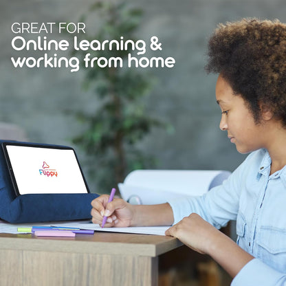 Flippy Tablet Pillow Stand - Cushion Tablet Stand & Holder, Bed Support for Lap and Desk, Compatible with Phone & Book Reading: Kindle, iPad Pro, iPhone & Samsung - True Blue