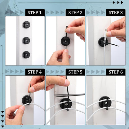 Yookeer 250 Pieces Magnetic Zip Tie Mount Multipurpose Cable Holder Magnets Magnetic Wire Management Bases with Heavy Duty Zip, Mount Nylon Cable Ties in Total (31mm)