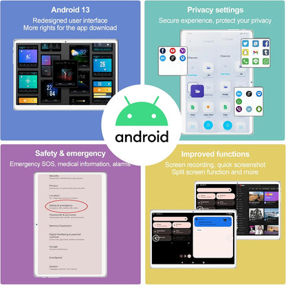 ANTEMPER Latest Android Tablet 10.1 Inch, 5G WiFi Tablets Mit 16GB RAM+128GB ROM(1TB TF),2 in 1 Tablet with Keyboard Mouse Pen-Octa-Core2.0Ghz | 7000mAh | 1080FHD | 13MP Camera | WLAN GPS -Silvery
