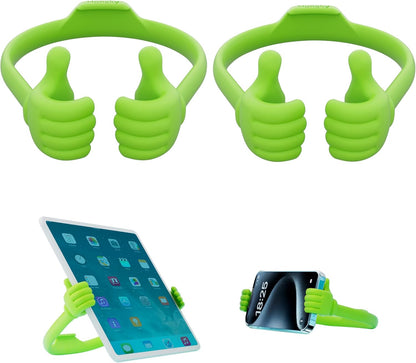 Honsky Thumbs Up 2 Pack Tablet Stands, Compatible with iPad, Samsung Galaxy, iPhone Pro Max, Universal Cute, 2 Pack of Green