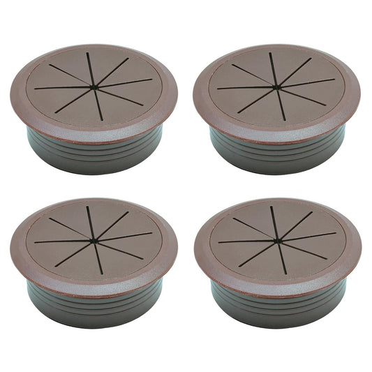 Desk Grommet 2-1/16" (53 mm), Desk Hole Cover for Cables Coffee, Cable Grommet ABS Plastic, Desk Hole Grommet for Office and Home Table Cable, Detachable & Flexible Cable Cord Organizer-4 Pcs