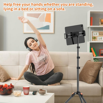 XXZU 72in Tablet Floor Stand Tripod,Tablet Stand Floor with 360° Ball Head,Height Adjustable Floor Stand Holder with Case,Tall Tripod for Phone/Music/Stream/Recording and All 4.7-13” Devices