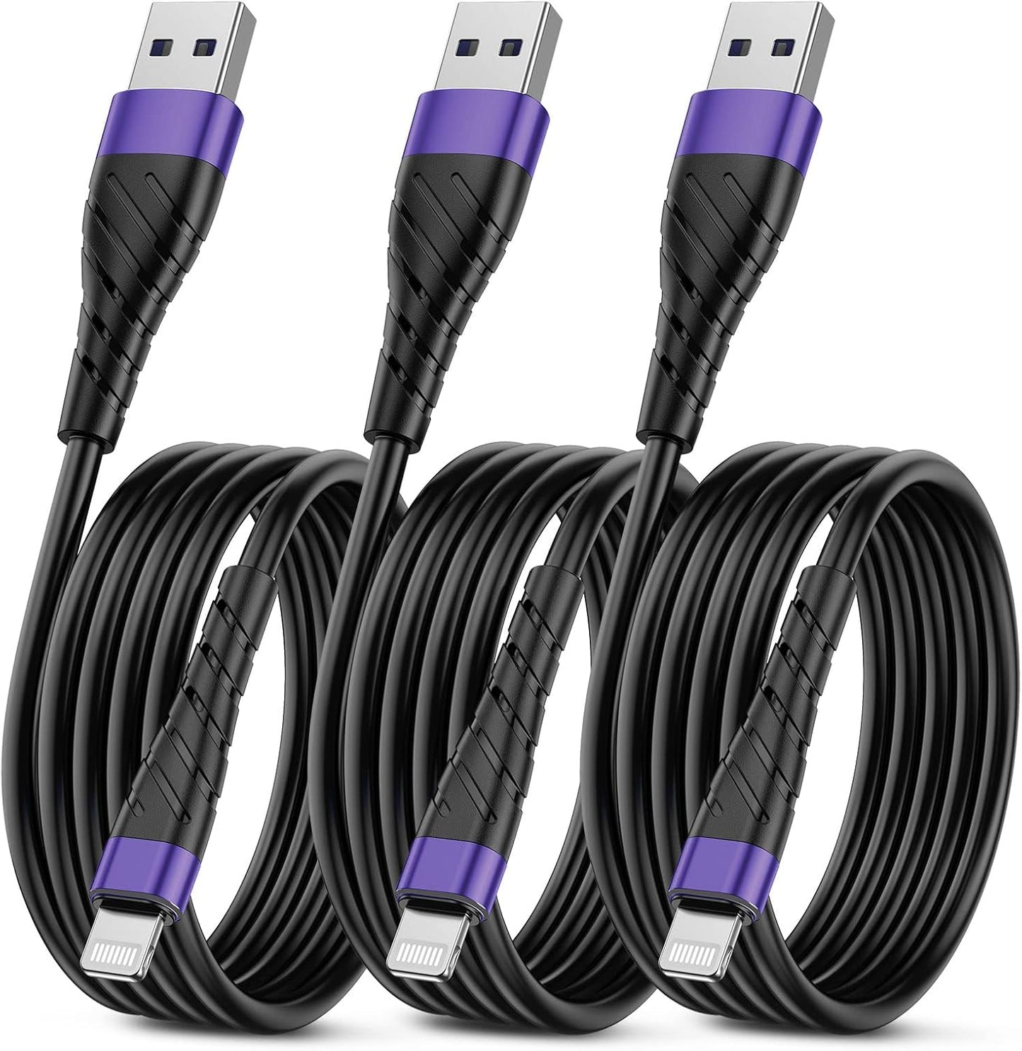 OIITH MFi Certified for iPhone Charger Cable 6Ft, 3 Pack Long for Lightning Charging Cord, Fast 2.4A for iPhone USB Cord Compatible with iPhone12/11/XS/Max/XR/X/8/8P/7P/6/iPad
