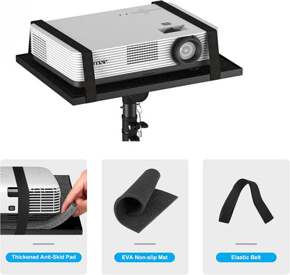 Projector Stand Tripod, Laptop Tripod Stand Adjustable Height from 23.5 to 63.5 inches with Gooseneck Phone Holder, Laptop Floor Stand for Office, Home, Stage, Studio, DJ Racks Holder Mount