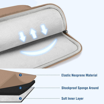 MOSISO Laptop Case 13.3 inch, 13-13.3 inch Laptop Sleeve Compatible with MacBook Air/Pro 13 / Pro 14, HP Dell ASUS Lenovo Notebook, Polyester Vertical Computer Sleeve Bag with Pocket, Bronze Brown