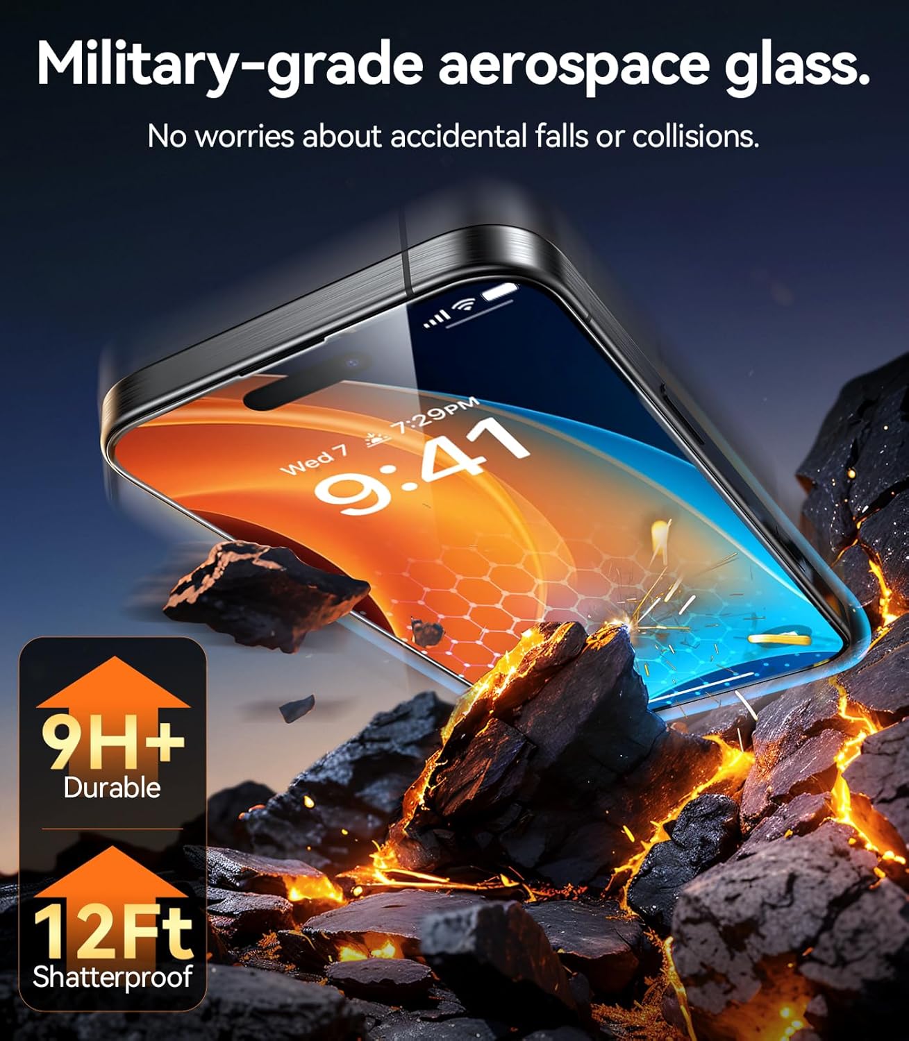 TORRAS Military-Grade Shatterproof for 16 Plus Screen Protector 6.7 Inch [9H+ Tempered Glass& One-Step Installation] Anti-Scratch Full Coverage Fit Bubble Free Case-Friendly Film, 2 Park,GlassGo X