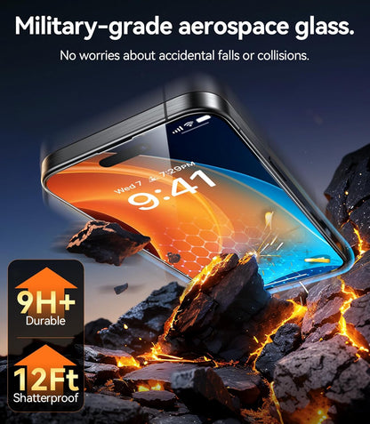TORRAS Military-Grade Shatterproof for 16 Plus Screen Protector 6.7 Inch [9H+ Tempered Glass& One-Step Installation] Anti-Scratch Full Coverage Fit Bubble Free Case-Friendly Film, 2 Park,GlassGo X
