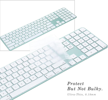 [Not for 2024 Release A3119] Keyboard Cover for iMac Magic Keyboard (Model A2520, Touch ID, with Numeric Key) - Ultra Thin, Protective and Clear Keyboard Cover Protector Skin