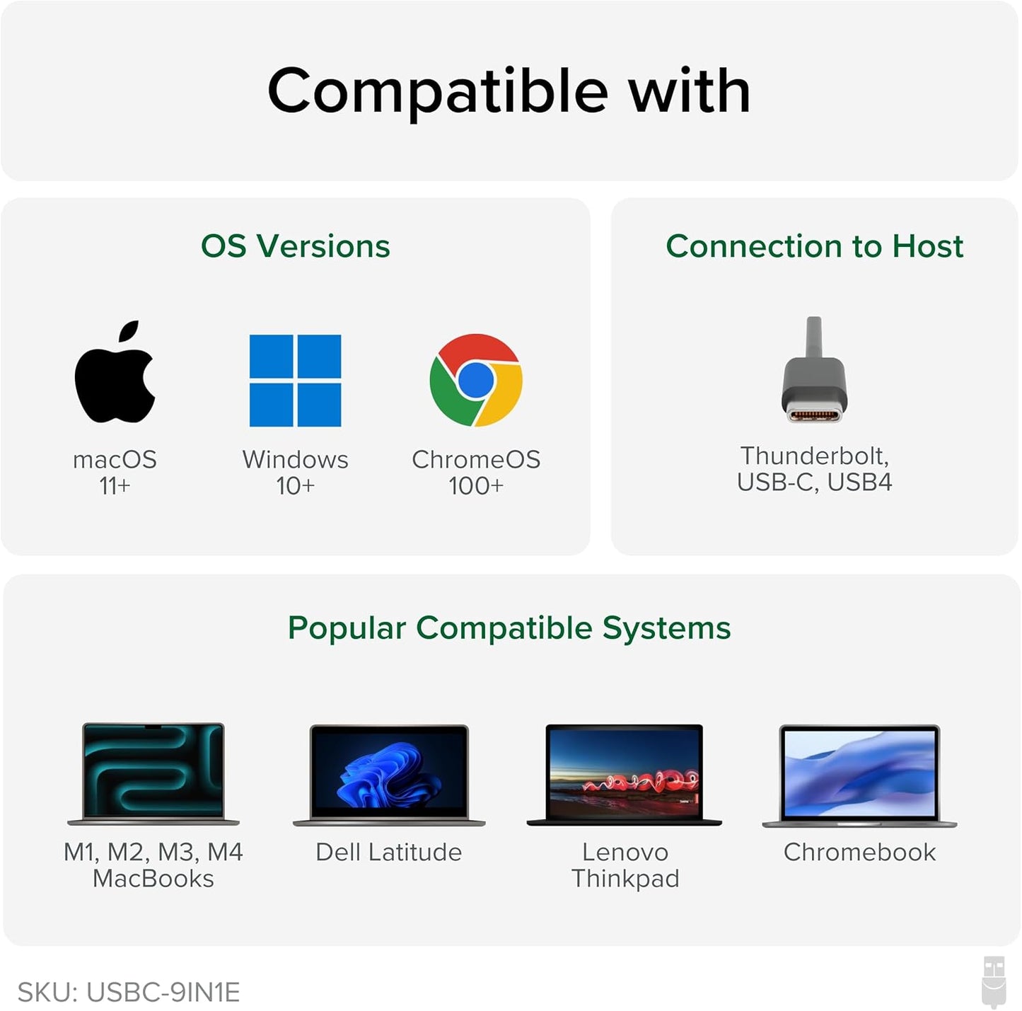 Plugable USB C Hub Multiport Adapter: 9-in-1 with 140W PD Charging, 4K 60Hz HDMI, 10Gbps Data Transfer, Gigabit Ethernet, SD, for USBC, USB4, Thunderbolt MacBook, Windows, Chromebook (USBC-9IN1E)