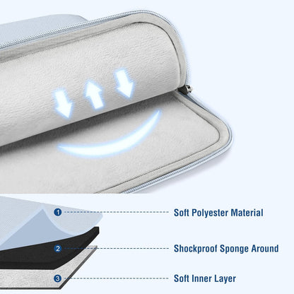 MOSISO Laptop Case 13.3 inch, 13-13.3 inch Laptop Sleeve Compatible with MacBook Air/Pro 13 / Pro 14, HP Dell ASUS Lenovo Notebook, Polyester Vertical Computer Sleeve Bag with Pocket, Baby Blue