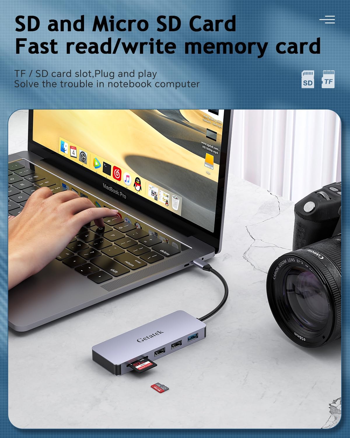 USB C Hub, 7 Ports USB C Multiport Adapter with 4K HDMI, 100W PD Charging, USB 3.0 5Gbps Data Port and 2 USB 2.0，TF/SD Card Reader, for MacBook Air, MacBook Pro, iPhone 15, iPhone 15 Pro Max