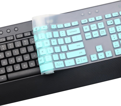 Keyboard Cover Skin for Logitech MK545 MK540 Wireless Keyboard, Logitech MK545 Keyboard Protector, Logitech MK540 Ultra Thin Desktop PC Silicone Clear Keyboard Skin Protector-Hotblue