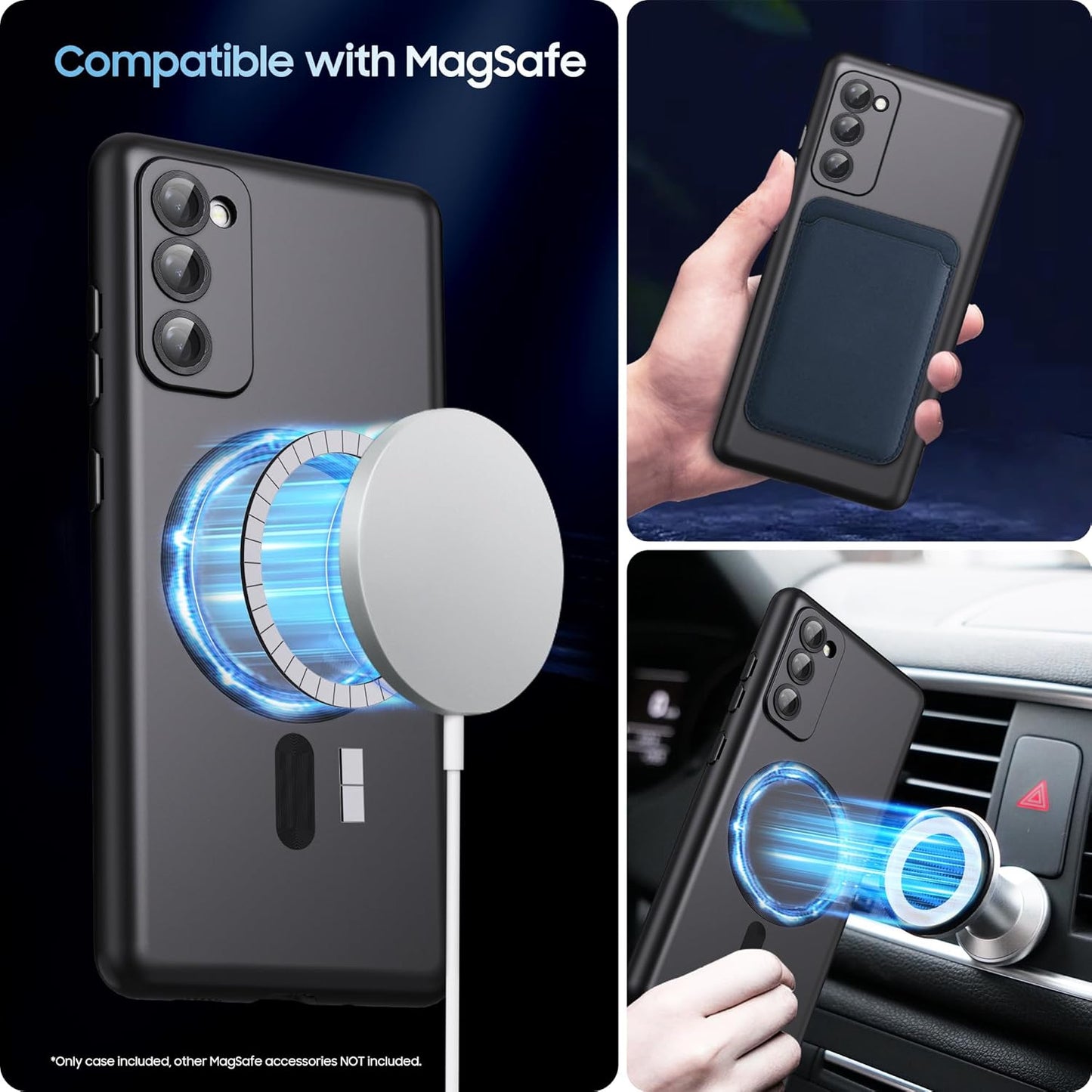 Magnetic for Samsung Galaxy S20 FE 5G Case 【Compatible with MagSafe】【Built-in Camera Lens Protector】 Slim Soft TPU Shockproof Phone Shell (Black)
