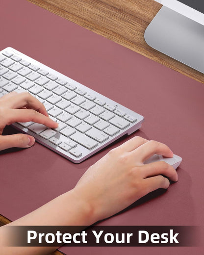 PULeather Non-Slip Desk Mat, Large Mouse Pad & Laptop Desk Pad - Waterproof Writing Pad for Office & Home (Light Purple, 35.4" x 17")