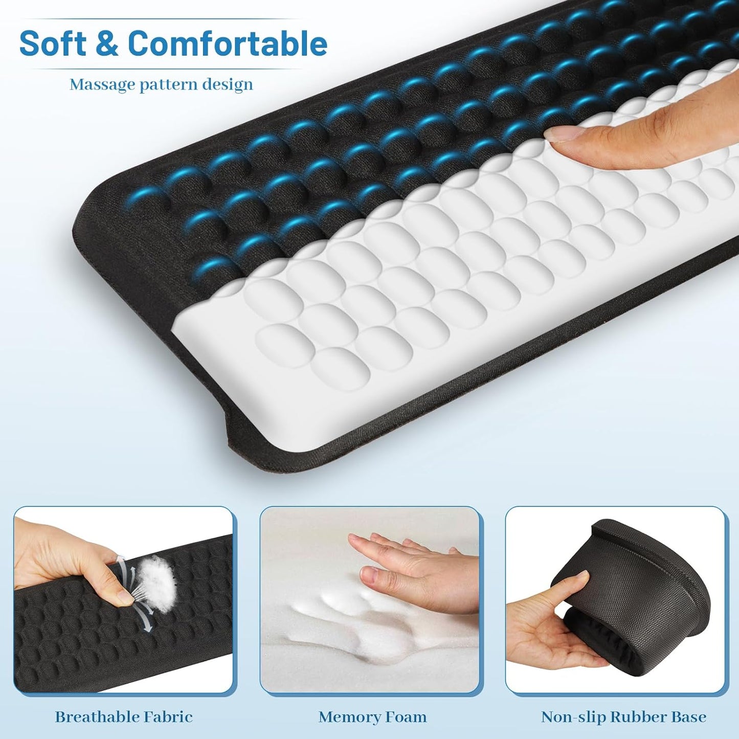 L-Shaped Desk Edge Cushion,2-Piece Keyboard Wrist Rest,Computer Ergonomic Elbow Pads for Long Hours of Work,Gaming,Studying